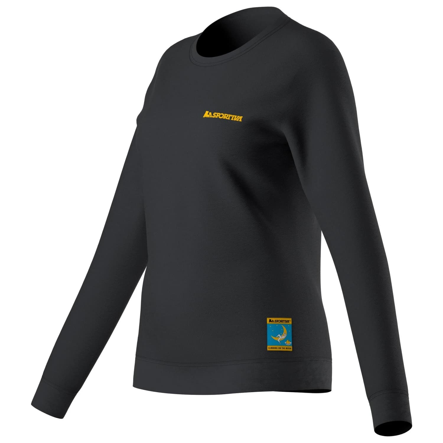 Дамски пуловер La Sportiva Women's Climbing On The Moon Sweatshirt Jumper - Carbon / Giallo