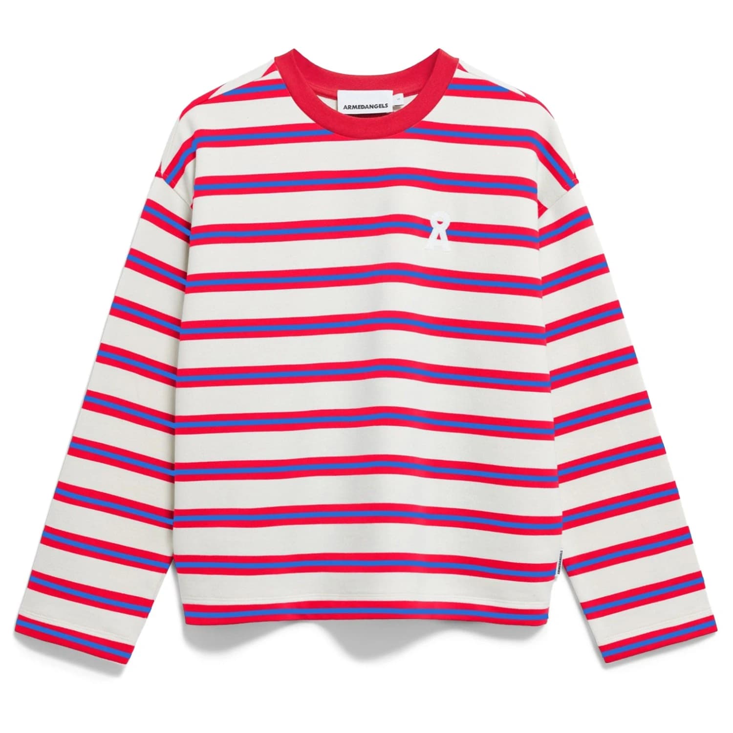 Дамски пуловер Armedangels Women's Frankaa Maarlen Bold Jumper - Undyed / Mars Red / Dynamo Blue