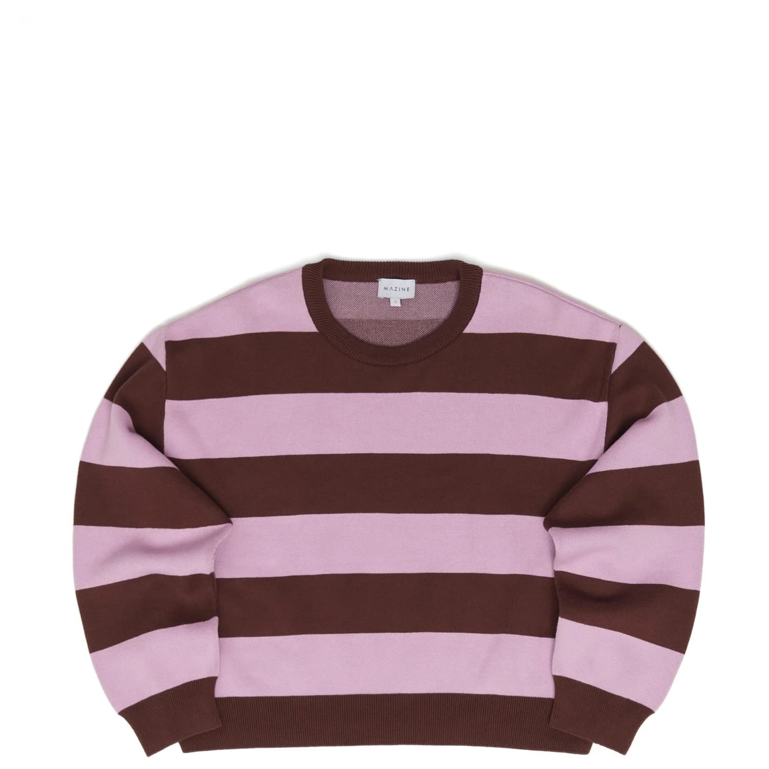 Дамски пуловер Mazine Women's Striped Jacquard Knit Jumper - Deep Mahogany / Orchid