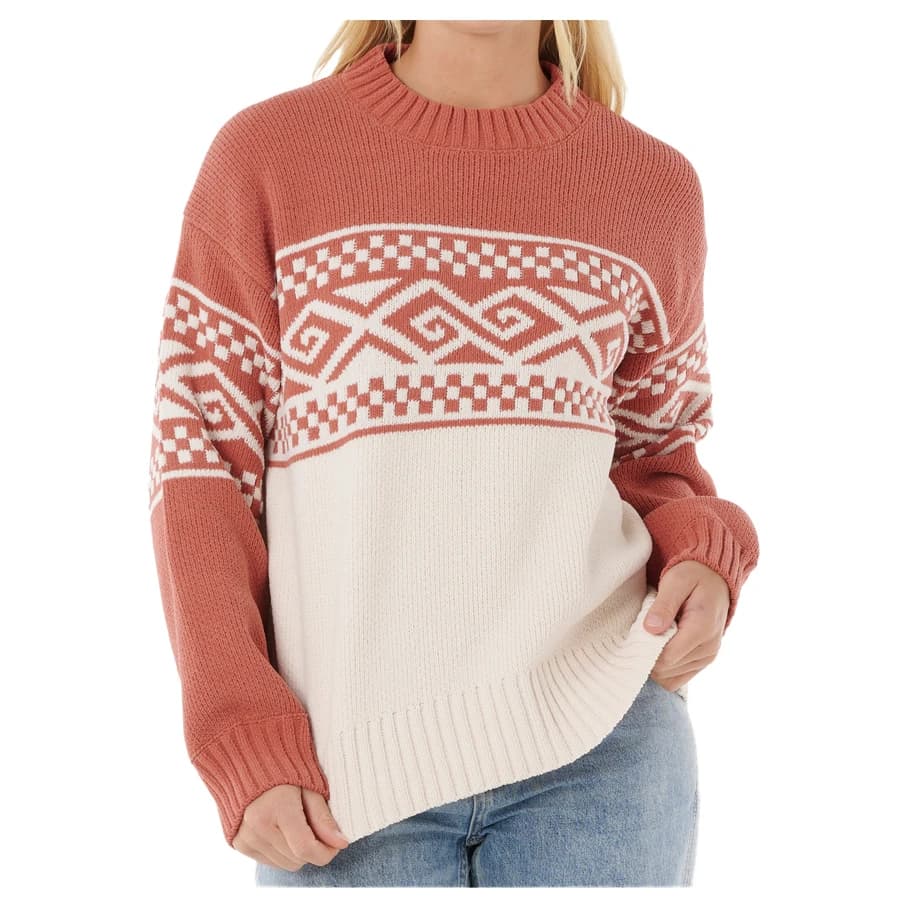Дамски пуловер Rip curl Women's Cosmic Kiss Sweater Jumper - Brick