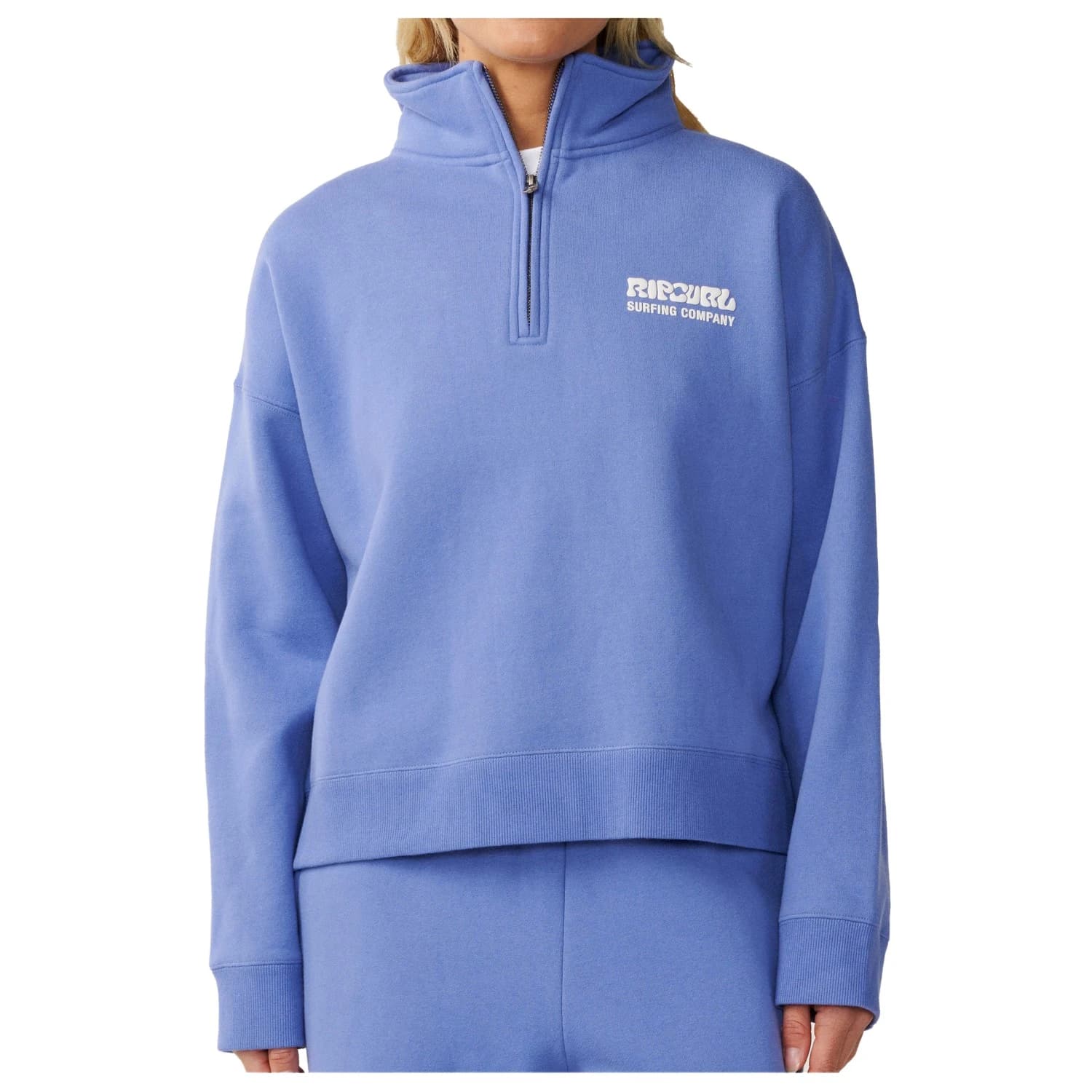 Дамски пуловер Rip Curl Women's Surf Puff 1/4 Zip Jumper - Mid Blue