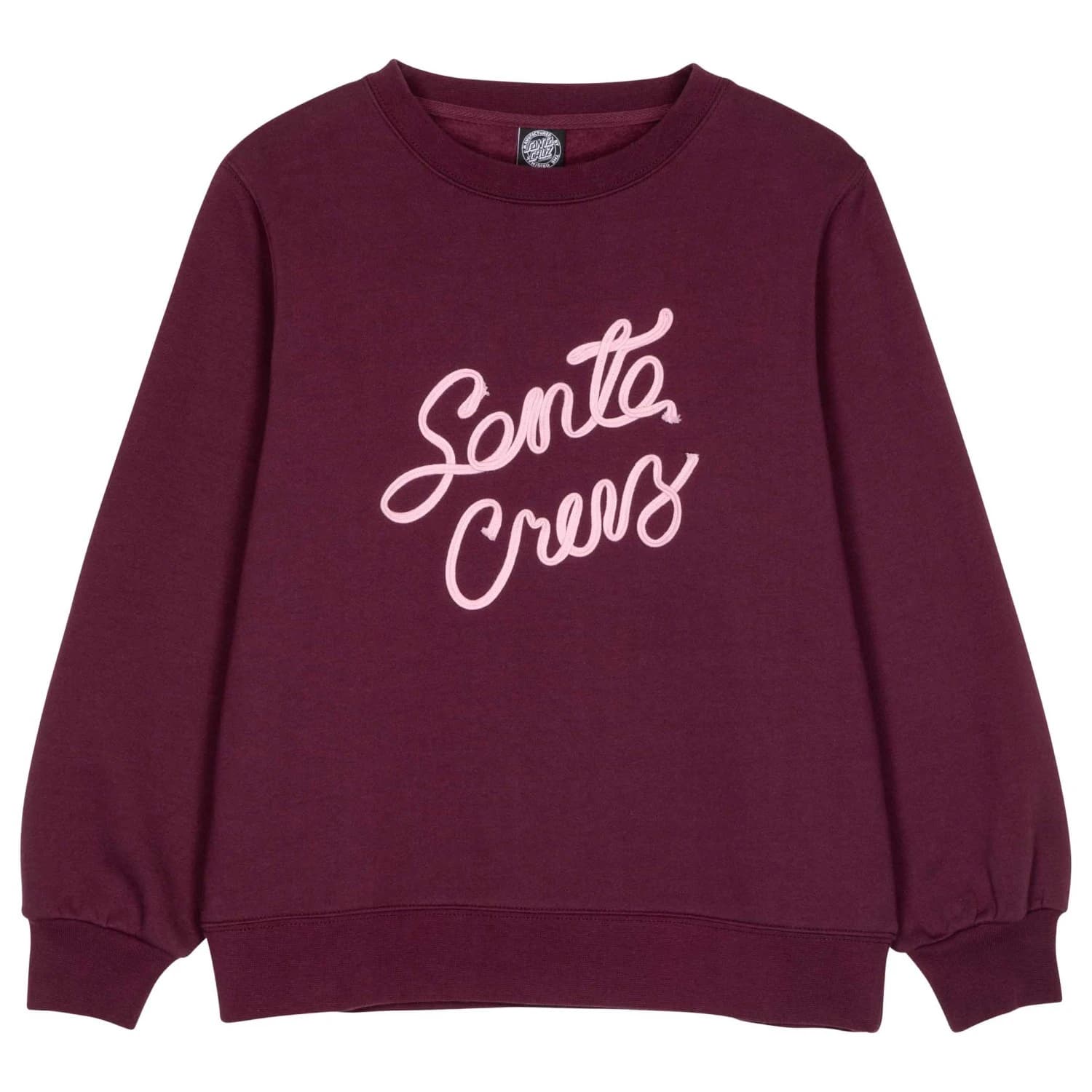 Дамски пуловер Santa Cruz Women's Ribbon Script Front Crew Jumper - Dark Cherry