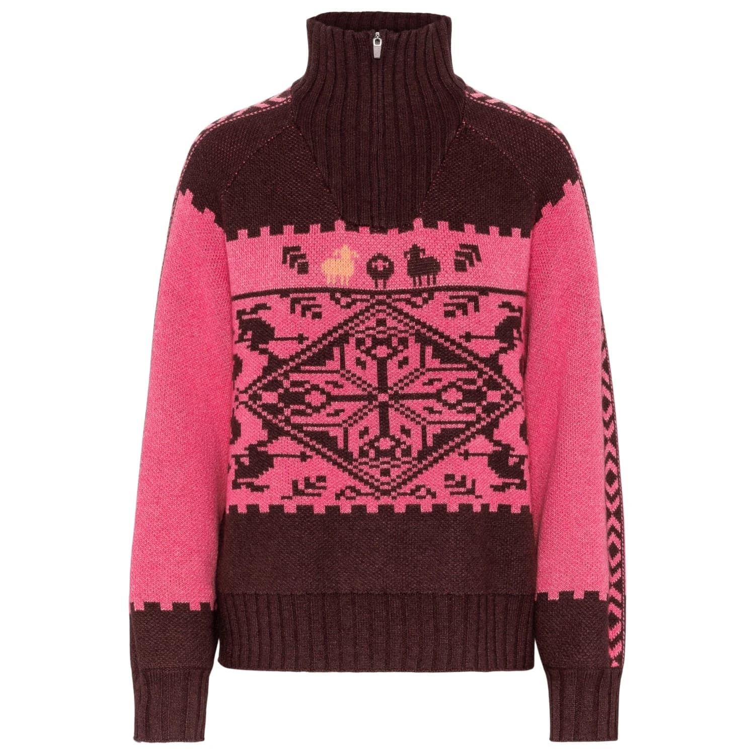 Дамски пуловер Kari Traa Women's Saga Knit Jumper - Cocoa Powder