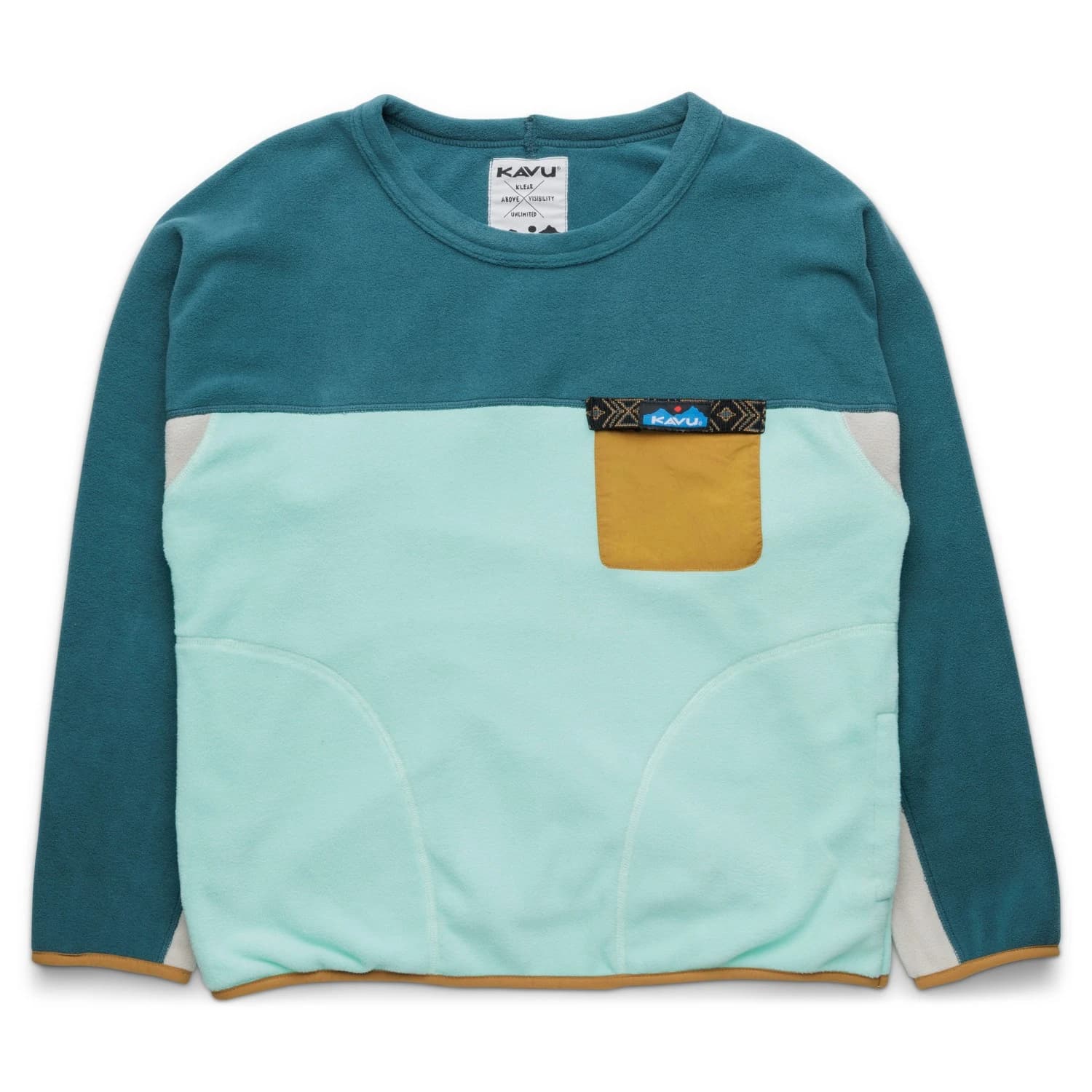 Дамски поларен пуловер KAVU Women's Kelowna Fleece jumper - Teal Tumble