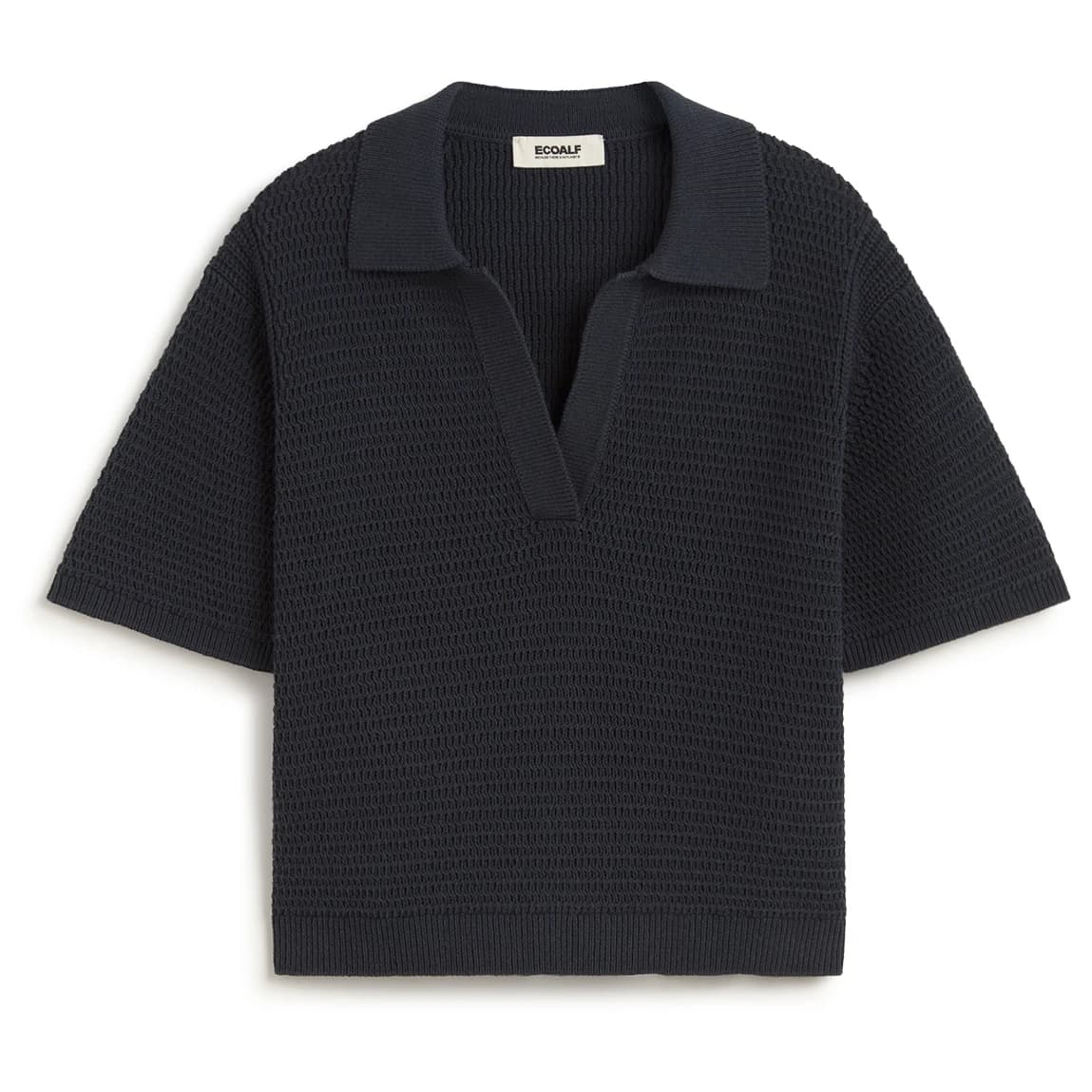 Дамски пуловер Ecoalf Women's Anna Knit Polo shirt - Dark Navy