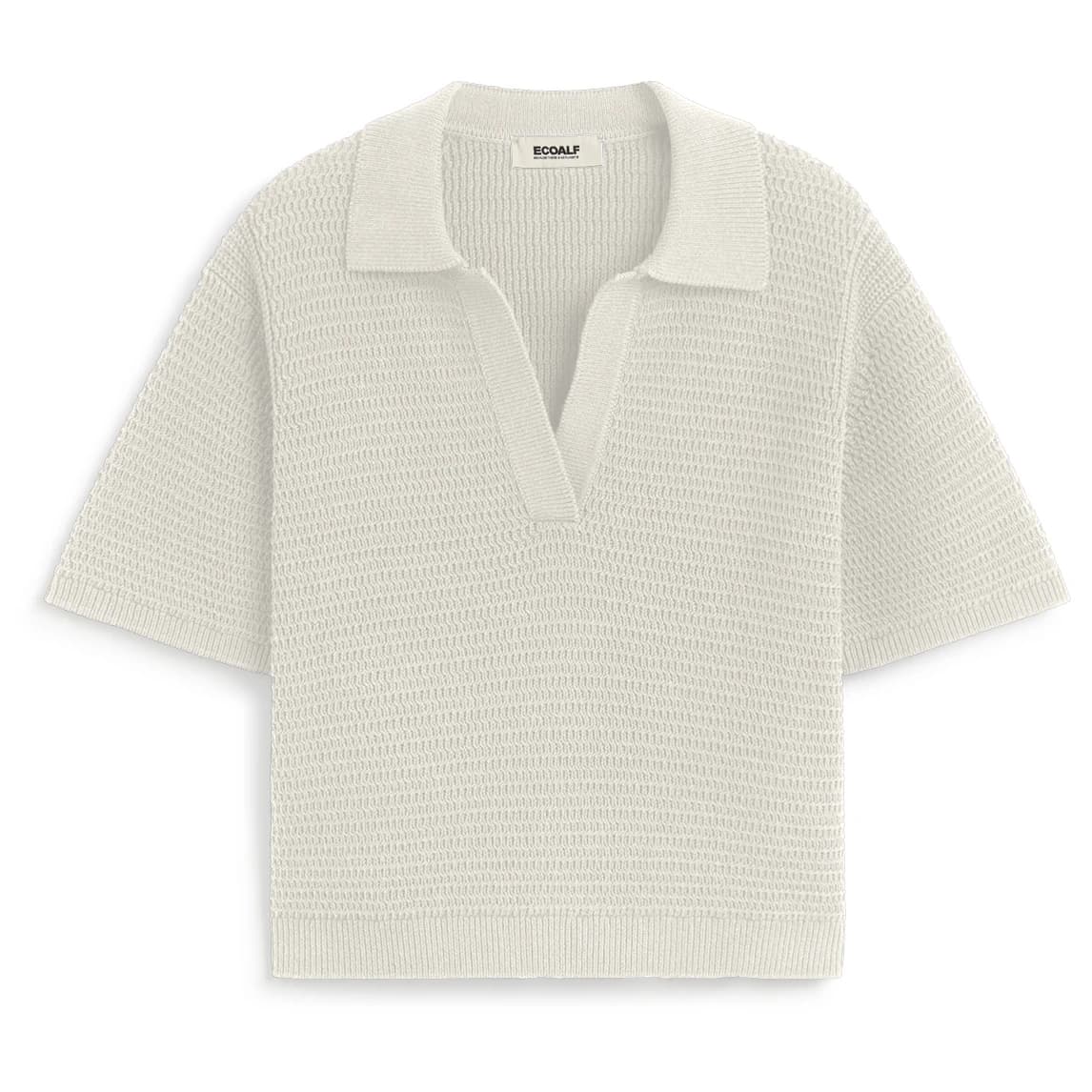 Дамски пуловер Ecoalf Women's Anna Knit Polo shirt - Ecru