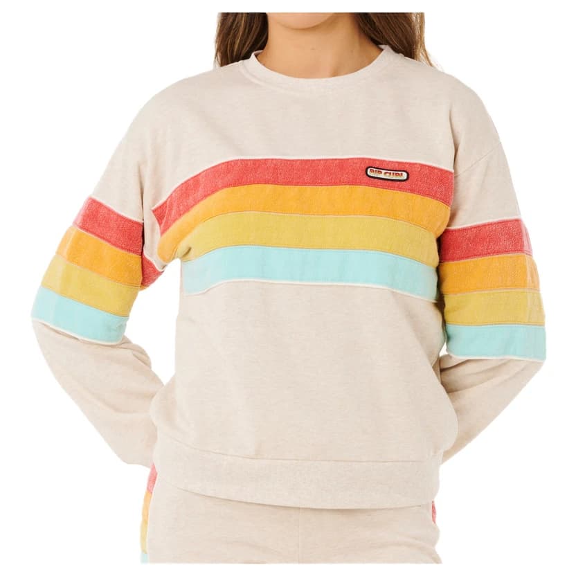 Дамски пуловер Rip Curl Women's Surf Revival Relaxed Crew Jumper - Oatmeal