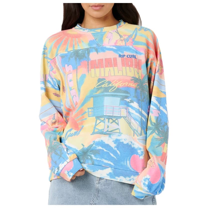 Дамски пуловер Rip curl Women's Surf Side Relaxed Crew Jumper - Multico