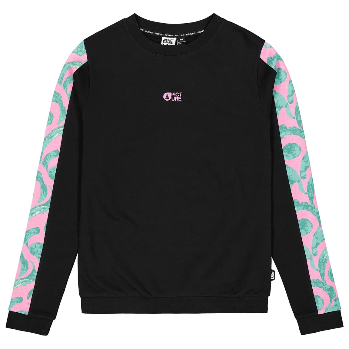 Дамски пуловер Picture Women's Blayr Printed Crew Jumper - Black / Wasania