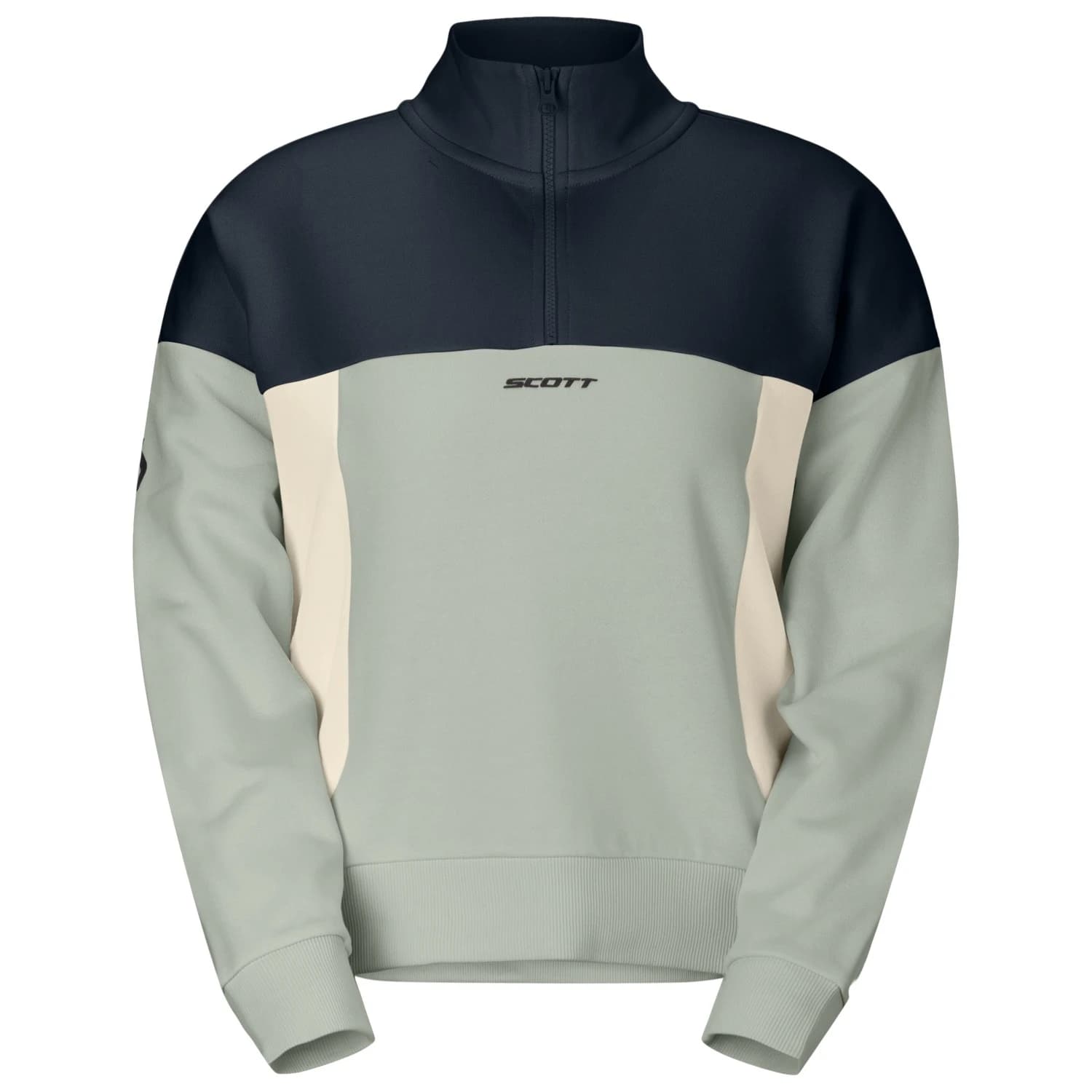 Дамски пуловер Scott Women's Halfzip Jumper - Spray Grey / Dark Blue