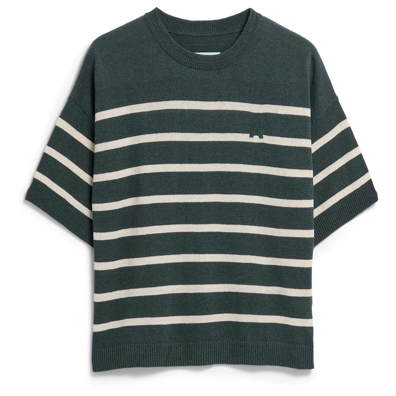 Дамски пуловер ARMEDANGELS Women's Stripe Linen Blend Sweater Jumper - Space Steel / Undyed