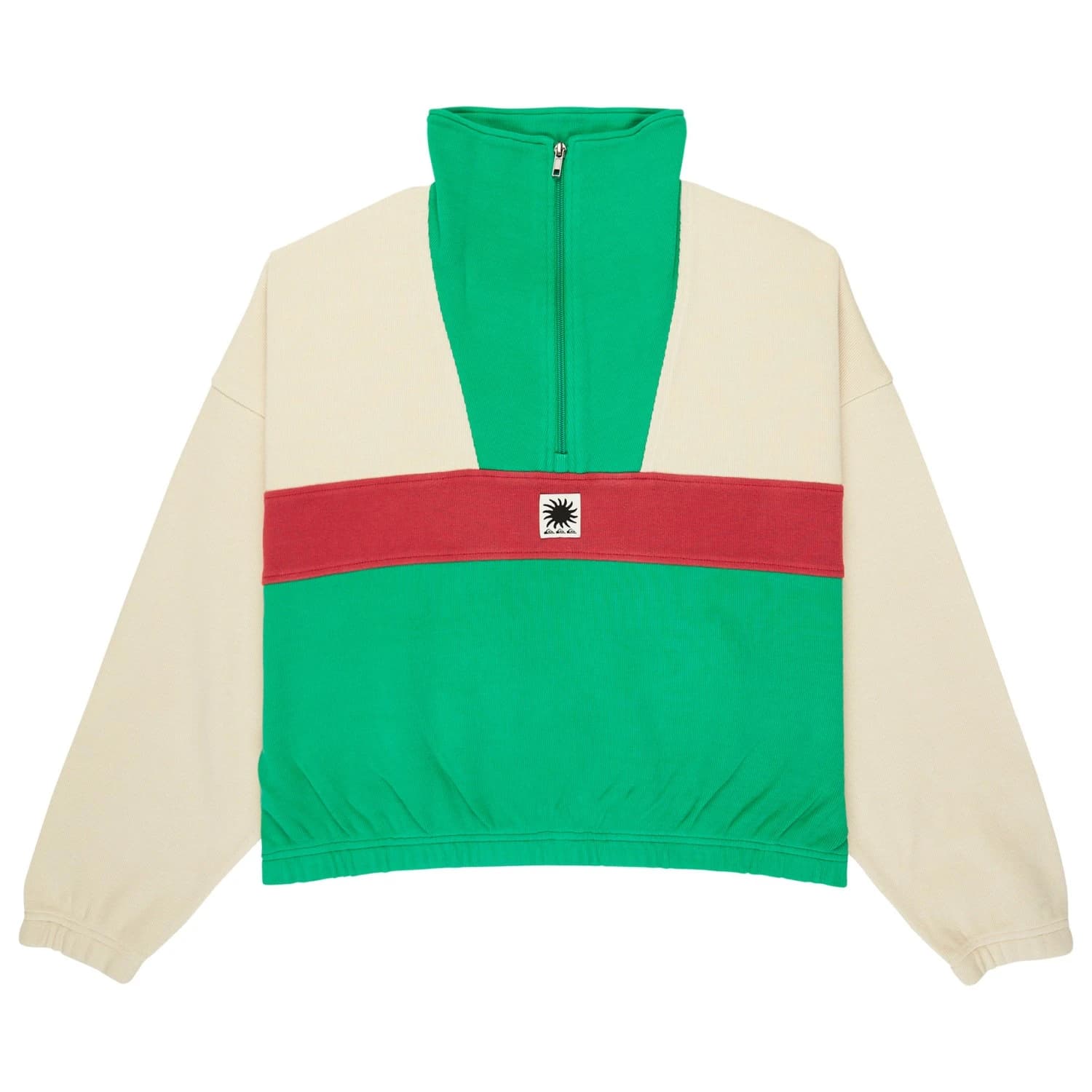 Дамски пуловер Quiksilver Women's Paz Half Zip Jumper - Bone