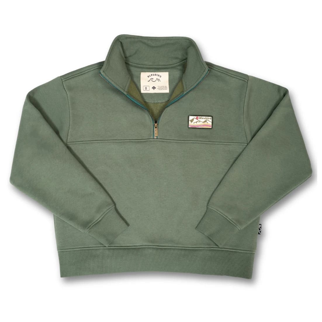 Пуловер Bleubird Women's Cropped Bracken Quarter Zip Jumper - Moss