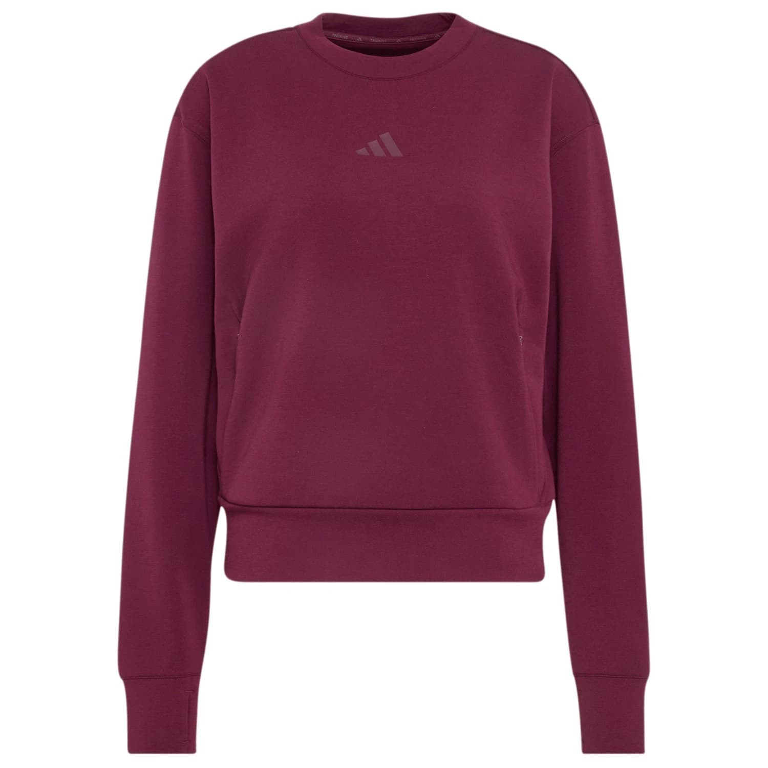 Дамски пуловер adidas Women's D4T Workout Warm Up Crew Neck Jumper - Maroon