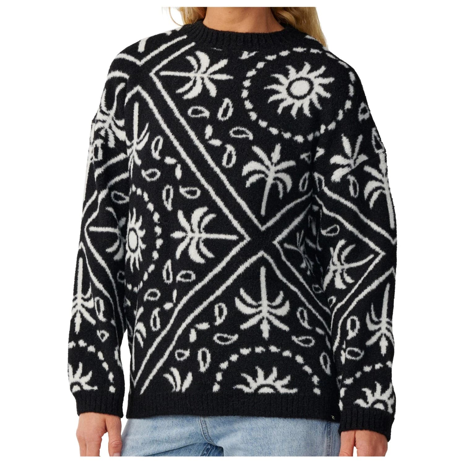 Пуловер Rip Curl Women's Bossa Nova Bandana Knit Crew Jumper - Black
