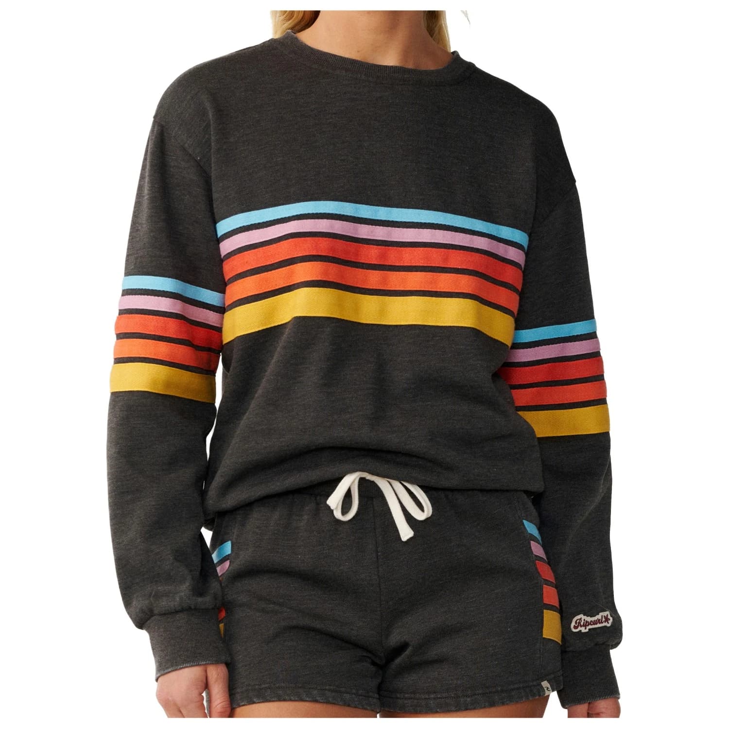 Дамски пуловер Rip curl Women's Surf Revival Relaxed Crew Jumper - Washed Black