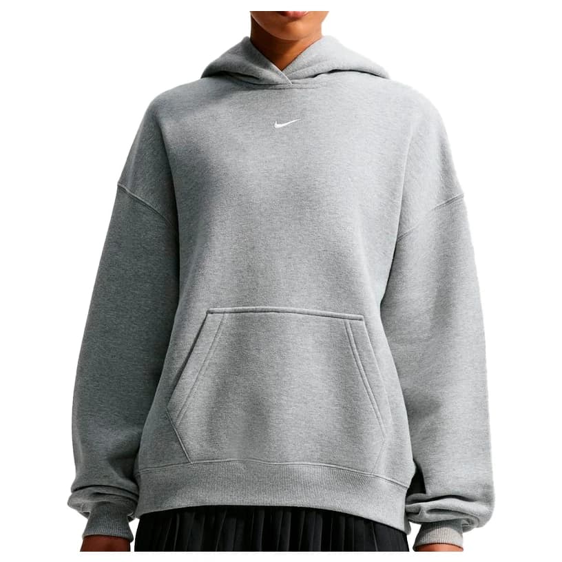 Дамски пуловер Nike Women's Studio Fleece MW Oversize Pullover Hoody Jumper - Dark Grey Heather / Sail
