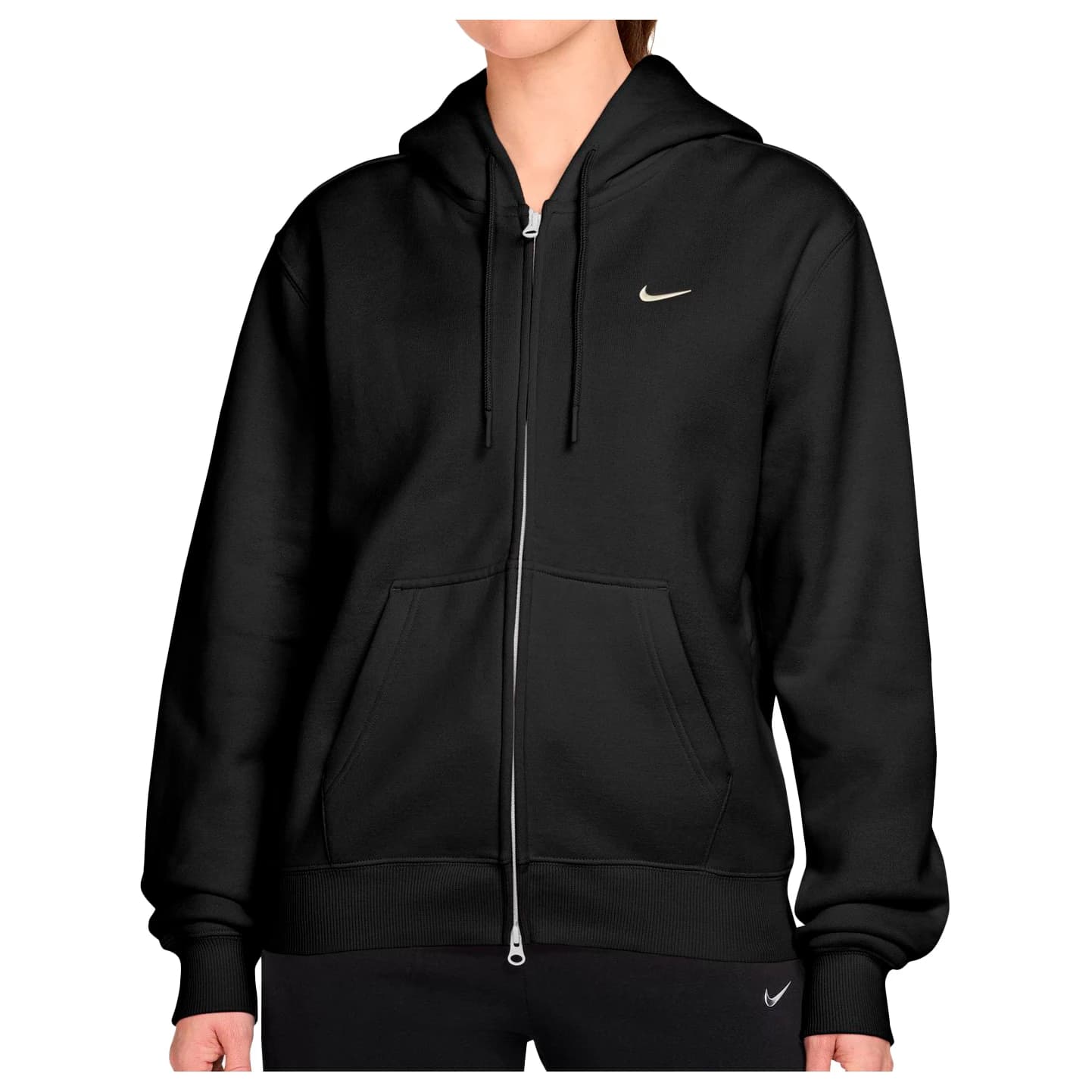 Дамски суичър Nike Women's Studio Fleece MW Std Full Zip Hoody Hoodie - Total Black / Sail