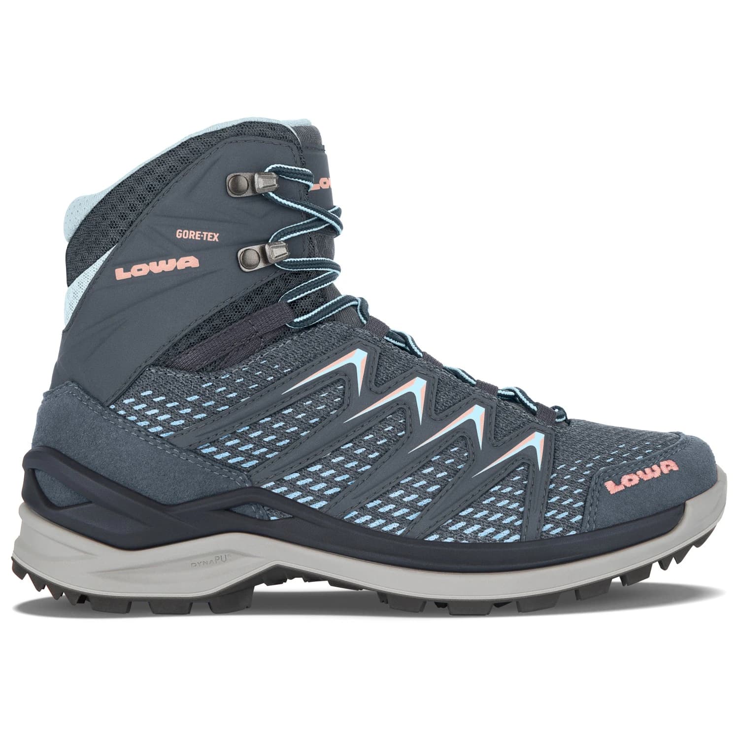 Дамски туристически обувки Lowa Women's Innox Pro GTX Mid Walking boots - Steel Blue / Salmon