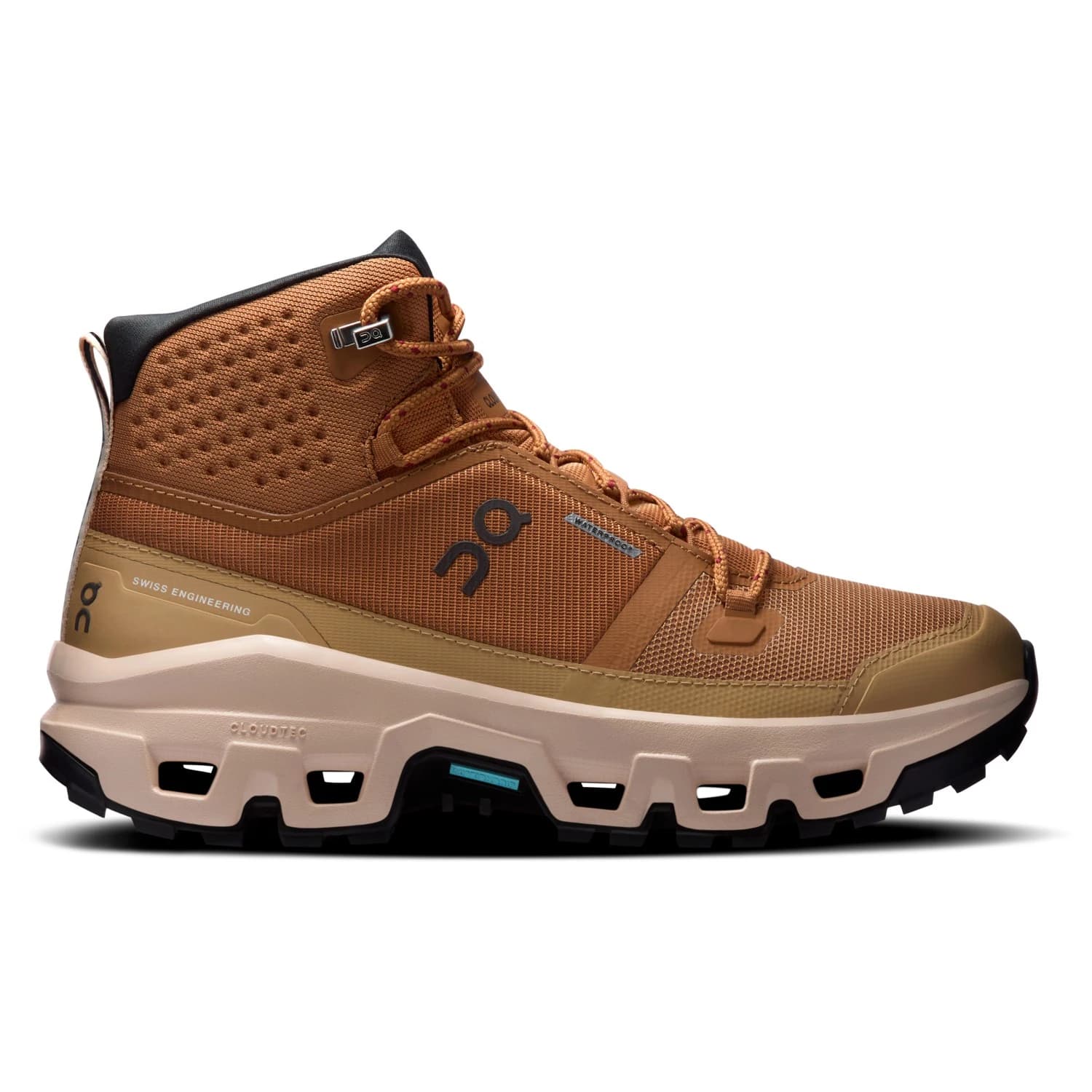 Дамски туристически обувки On Women's Cloudrock Mid WP Walking boots - Sphinx / Sand