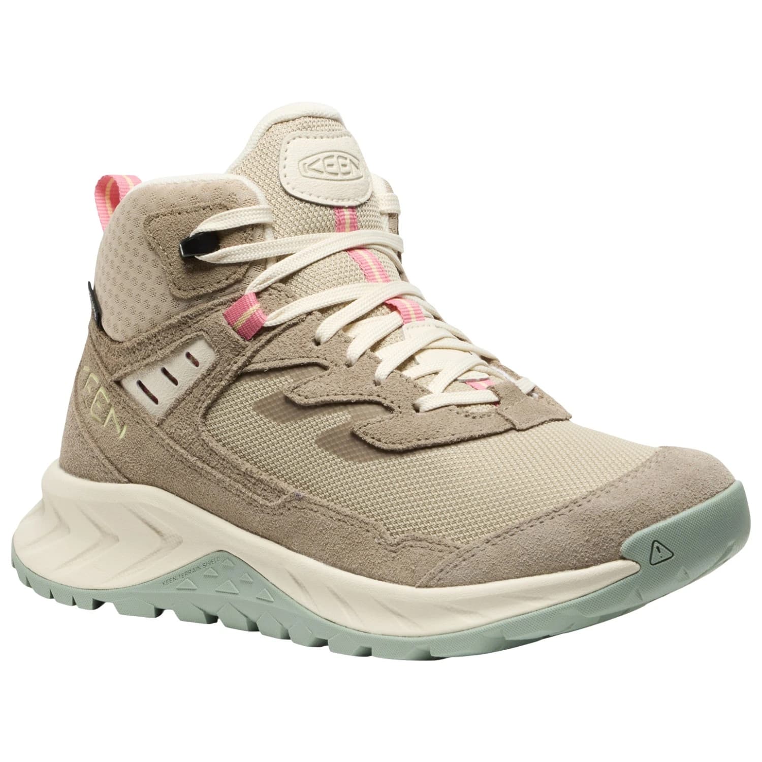 Дамски туристически обувки Keen Women's Hightrail Mid WP Walking boots - Brindle / Pink Lemonade