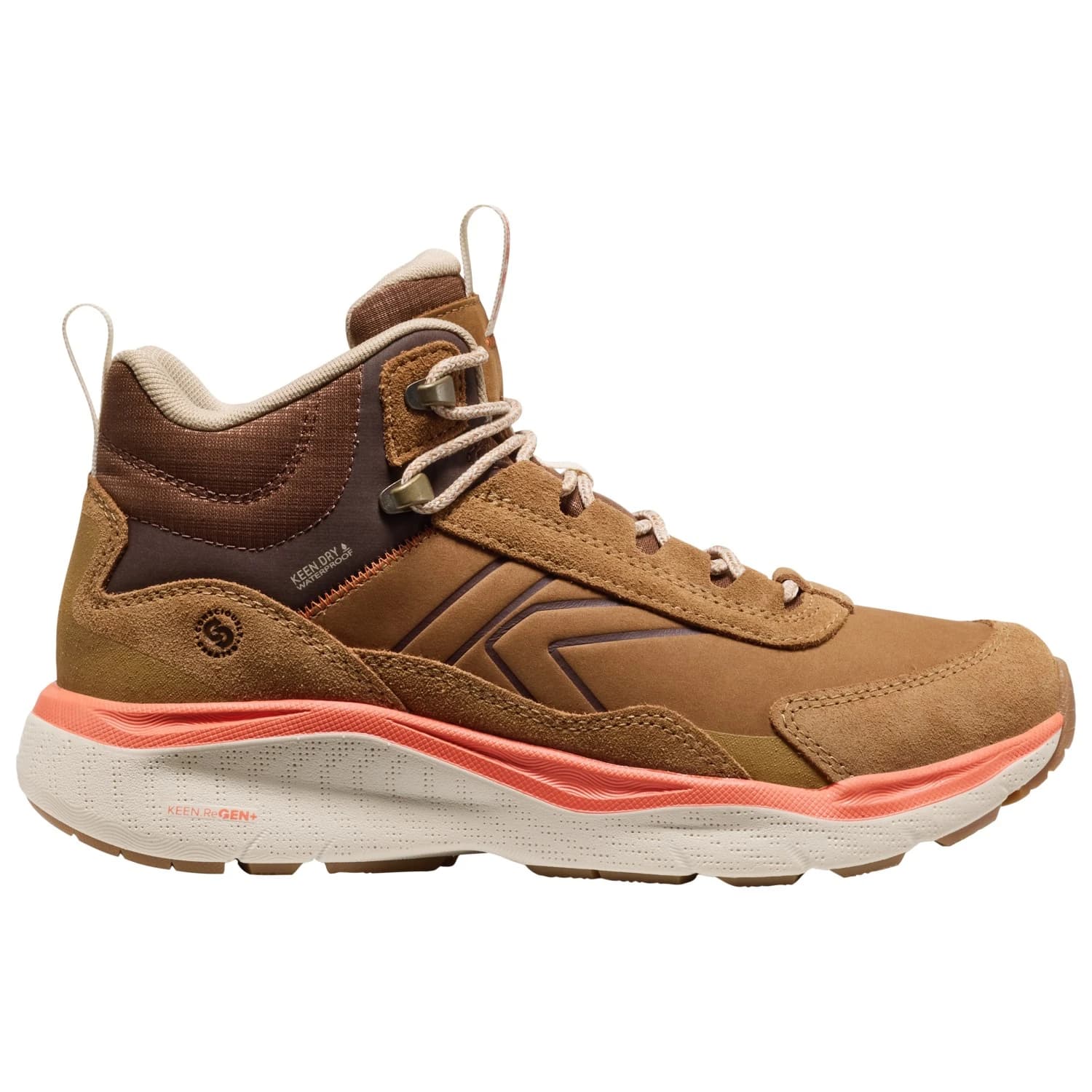 Дамски туристически обувки Keen Women's Leiki Leather Mid WP Walking boots - Chipmunk / Birch