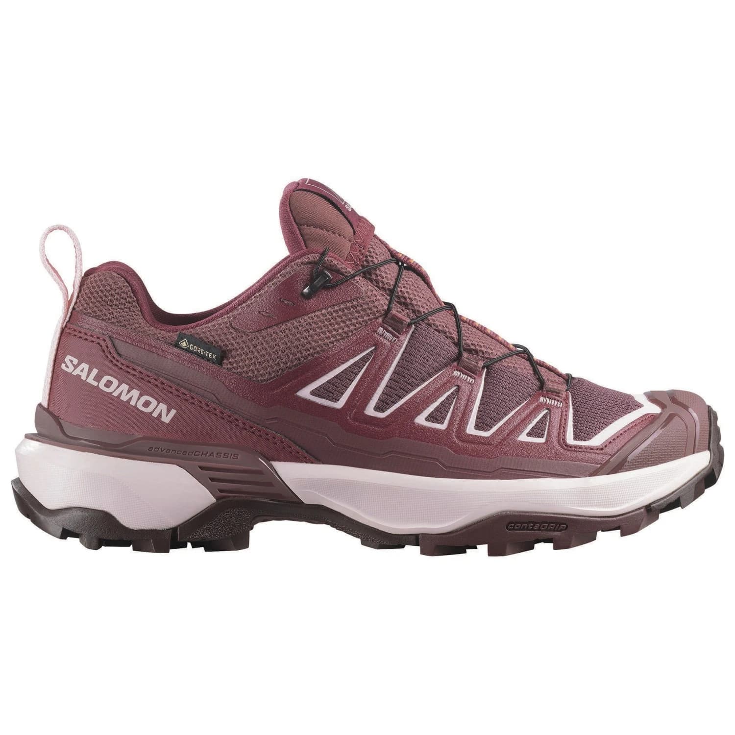 Дамски мултиспорт обувки Salomon Women's X Ultra 360 Edge GTX Multisport shoes - Huckleberry / Maroon Banner / Icy Pink