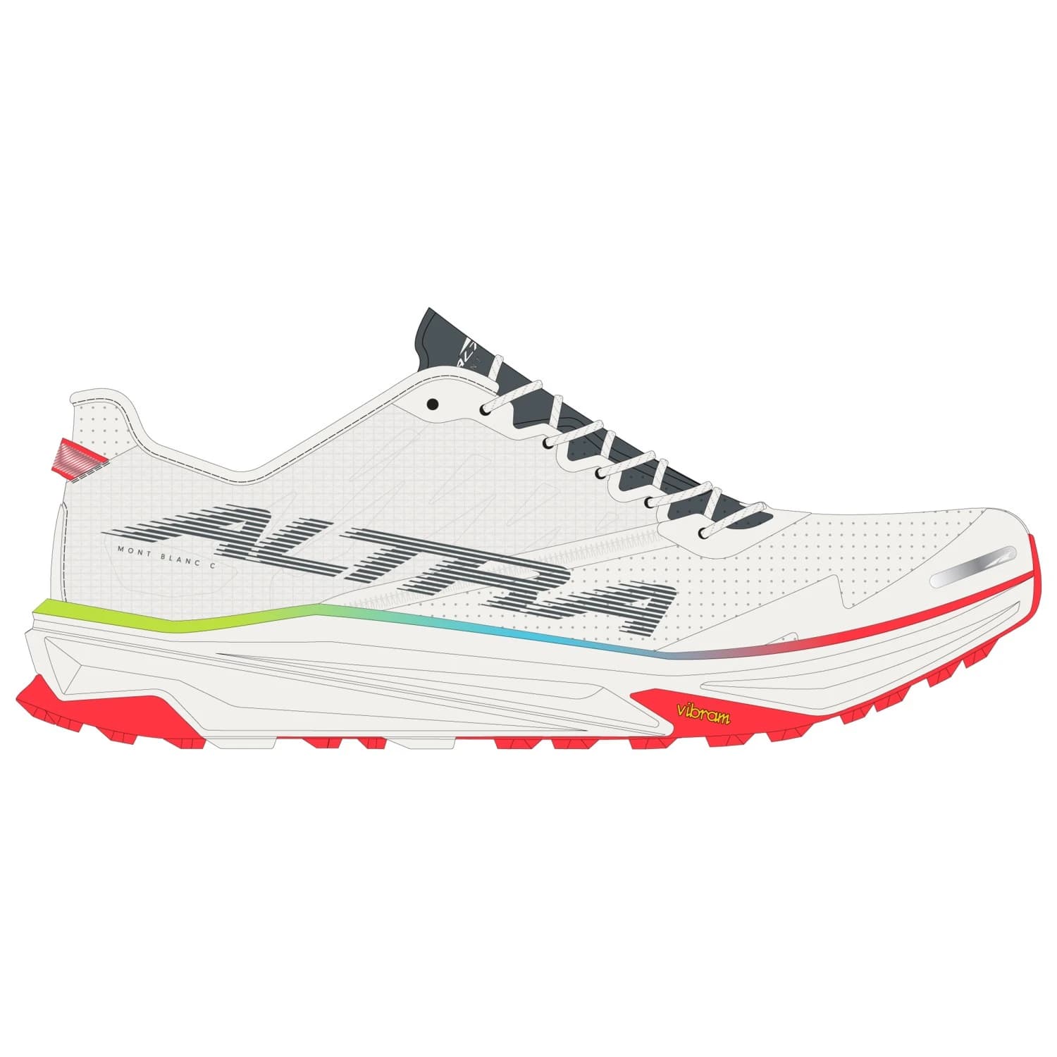Дамски маратонки Altra Women's Mont Blanc Carbon Trail running shoes - White / Black / Firey Coral