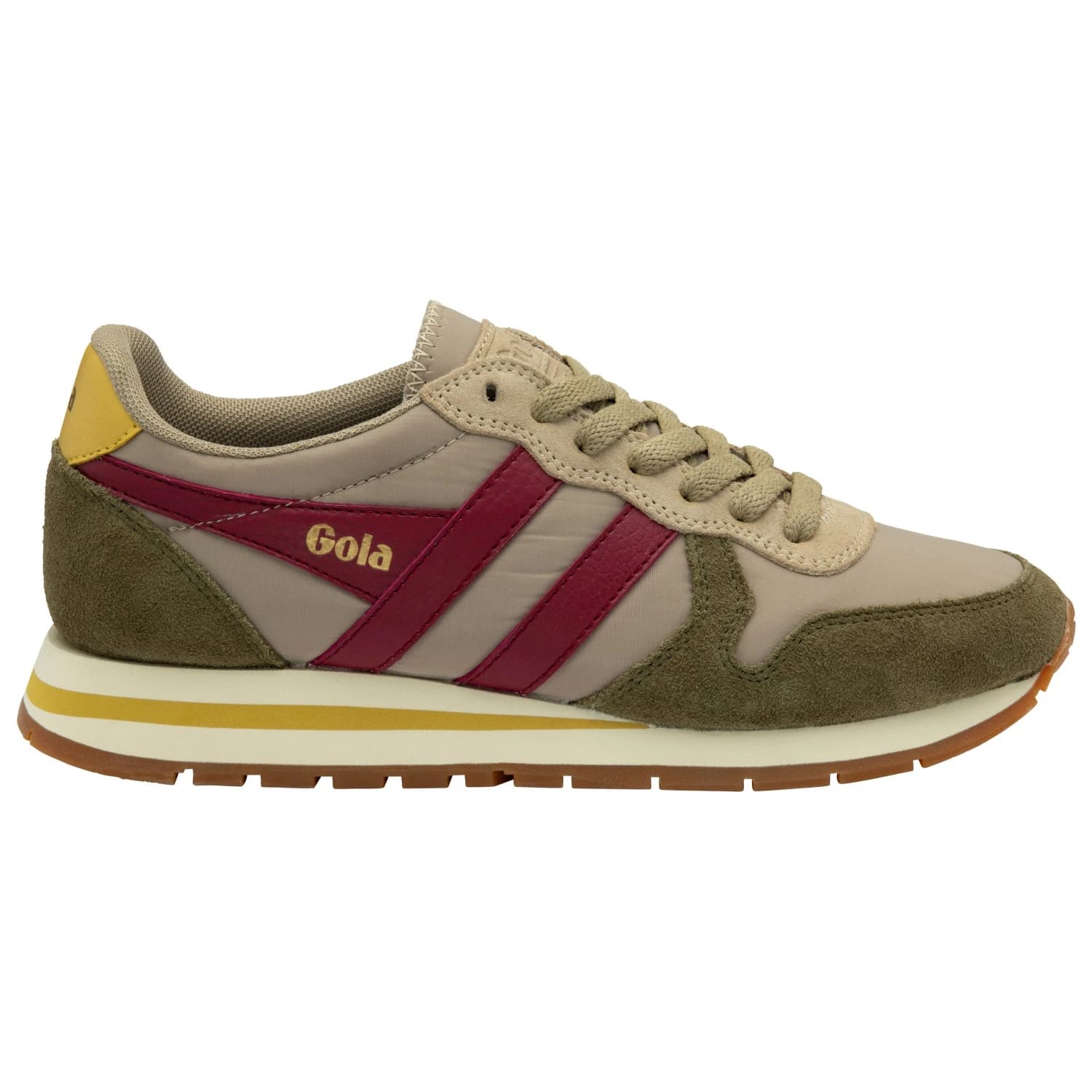 Дамски маратонки Gola Women's Daytona Chute Sneakers - Bone / Khaki / Cerise