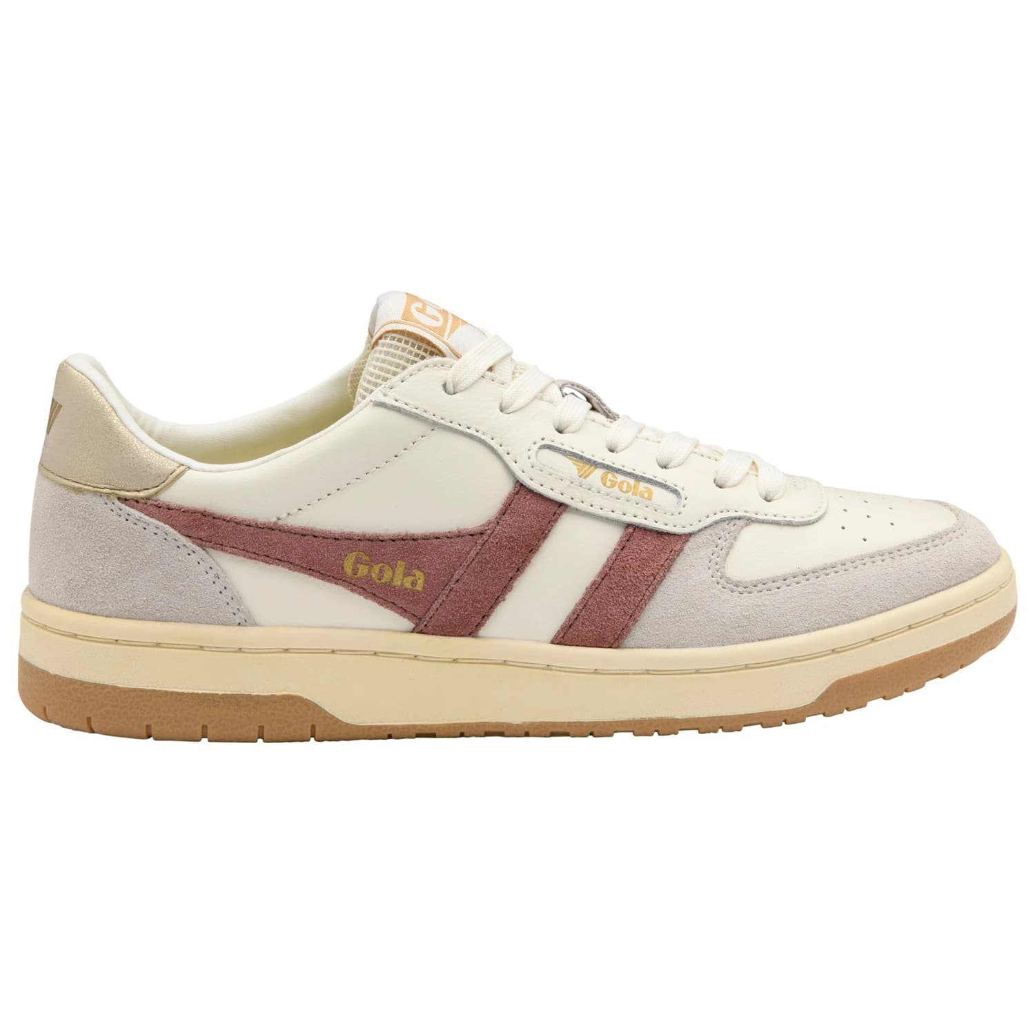 Дамски маратонки Gola Women's Hawk Sneakers - Off White Brownrose / Gold