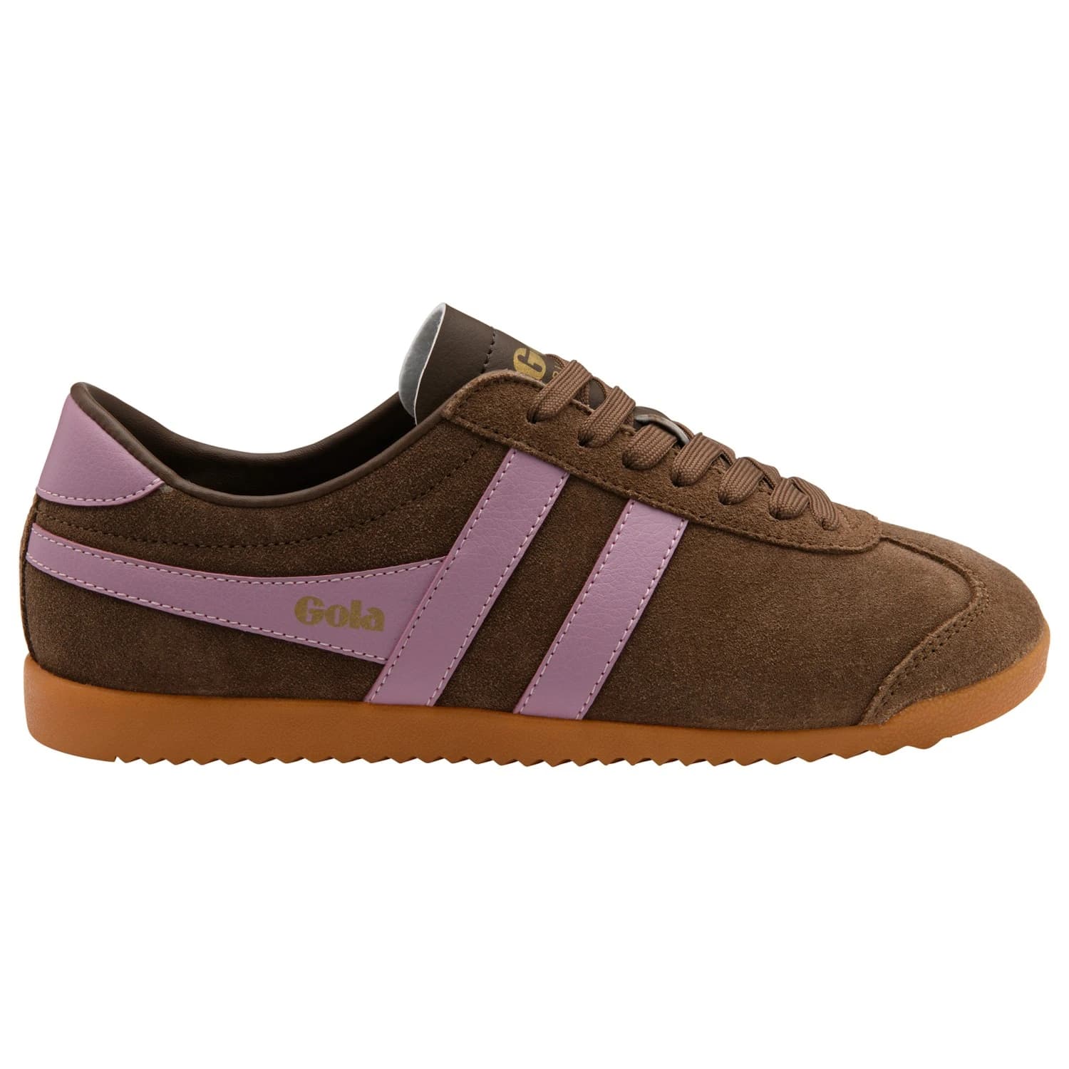 Дамски маратонки Gola Women's Bullet Suede Sneakers - Dark Brown / Candy / Gum