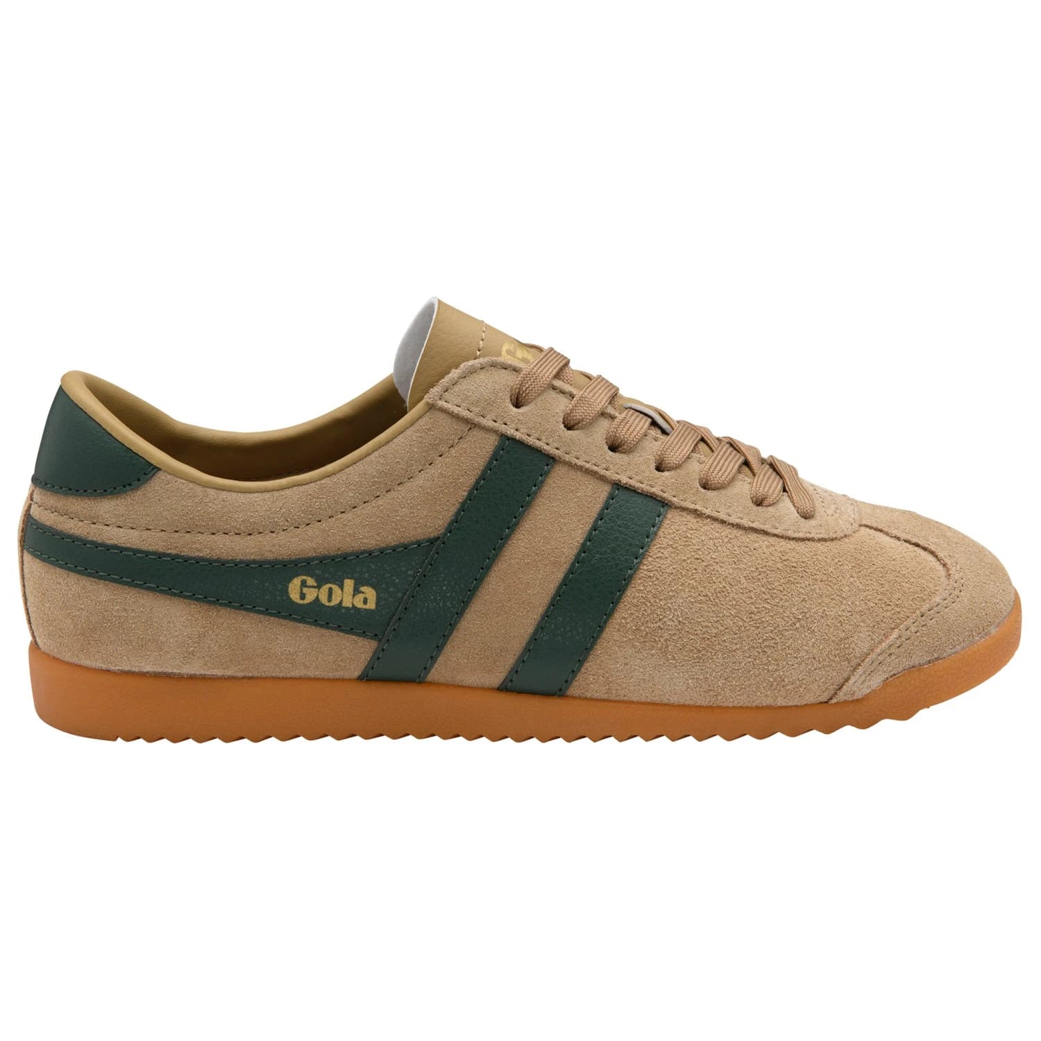 Дамски маратонки Gola Women's Bullet Suede Sneakers - Light Caramel / Evergreen / Gum