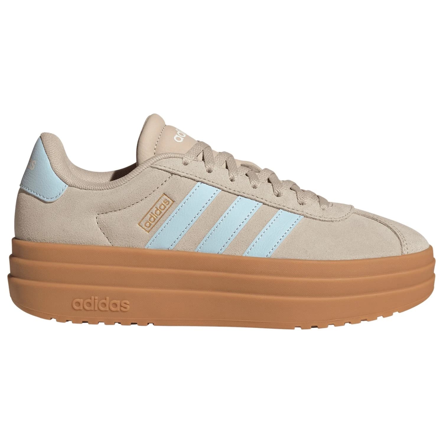 Дамски маратонки adidas Women's VL Court Bold Sneakers - Wonder Beige / Ice Blue / Gold Metallic