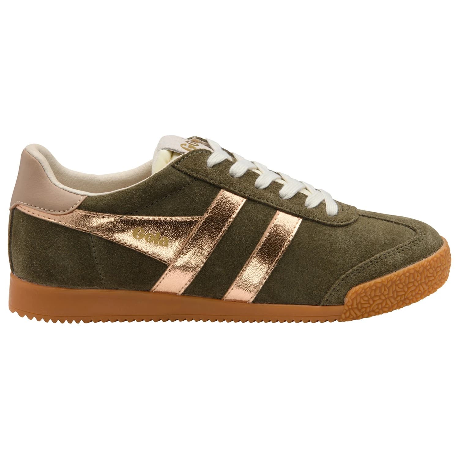 Дамски маратонки Gola Women's Elan Glitz Sneakers - Khaki / Rose Gold / Cameo