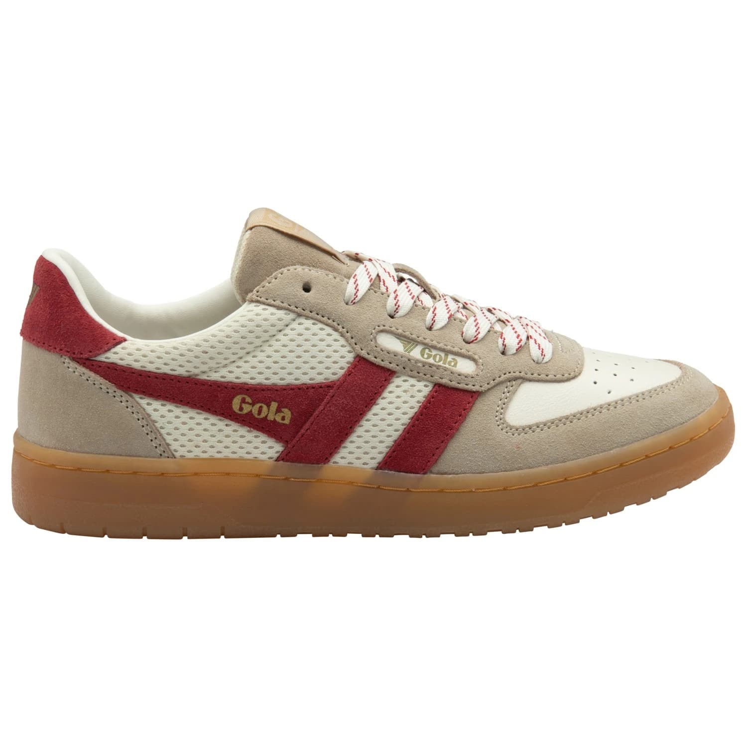Дамски маратонки Gola Women's Hawk '83 Sneakers - Off-White / Bone / Deep Red / Gum
