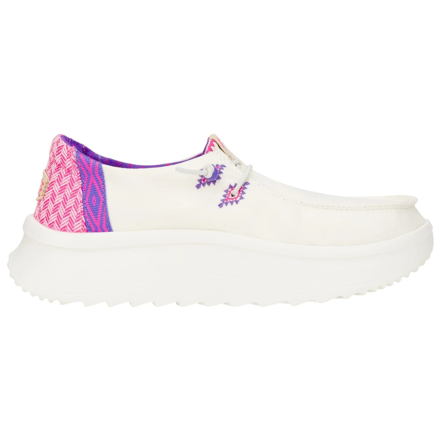 Дамски маратонки Heydude Women's Wendy Peak Chambray Woven Sneakers - White / Pink