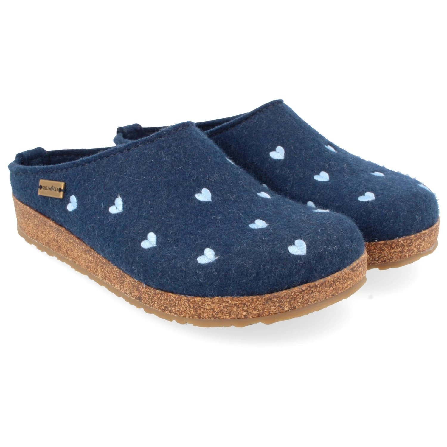Дамски пантофи Haflinger Women's Grizzly Cuoricini Slippers - Jeans