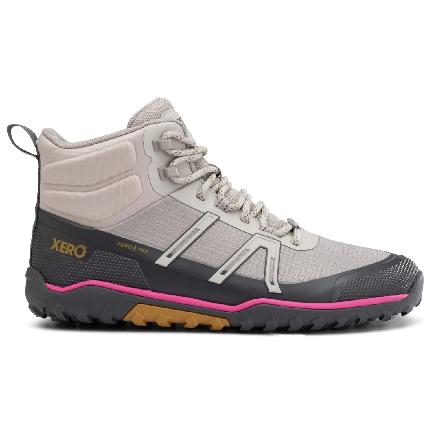 Дамски обувки barefoot Xero Shoes Women's Scrambler Trail Mid WP Barefoot shoes - Dove / Fuchsia Purple