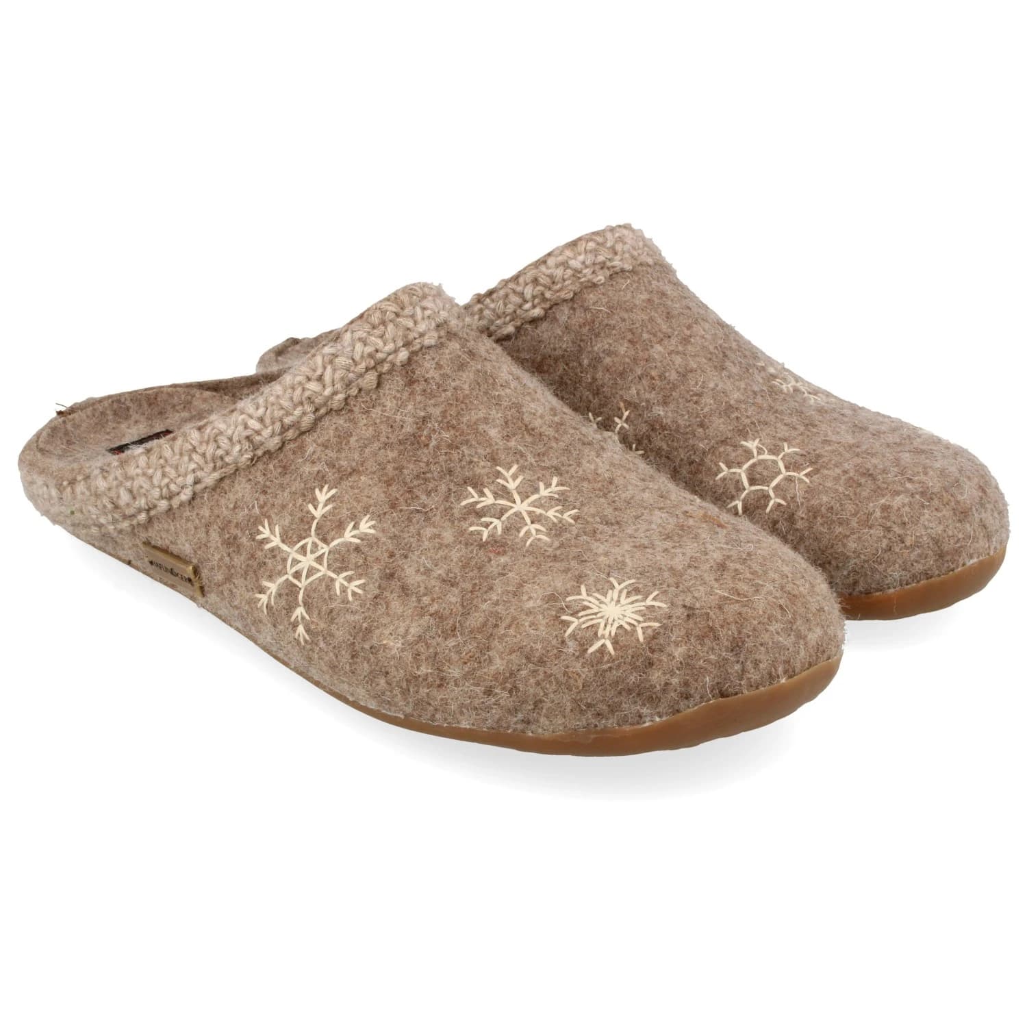 Дамски пантофи Haflinger Women's Everest Snowflake House slippers - Torf