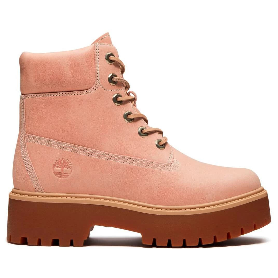 Ежедневни боти Timberland Women's Stone Street 6 Inch Lace Up Casual boots - Light Pink / Full Grain