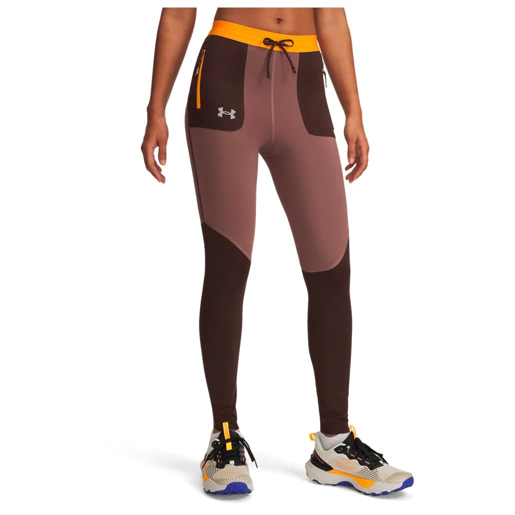 Дамски клин за бягане Under armour Women's Trail Run Tight Running tights - Kona Brown / Squad Orange
