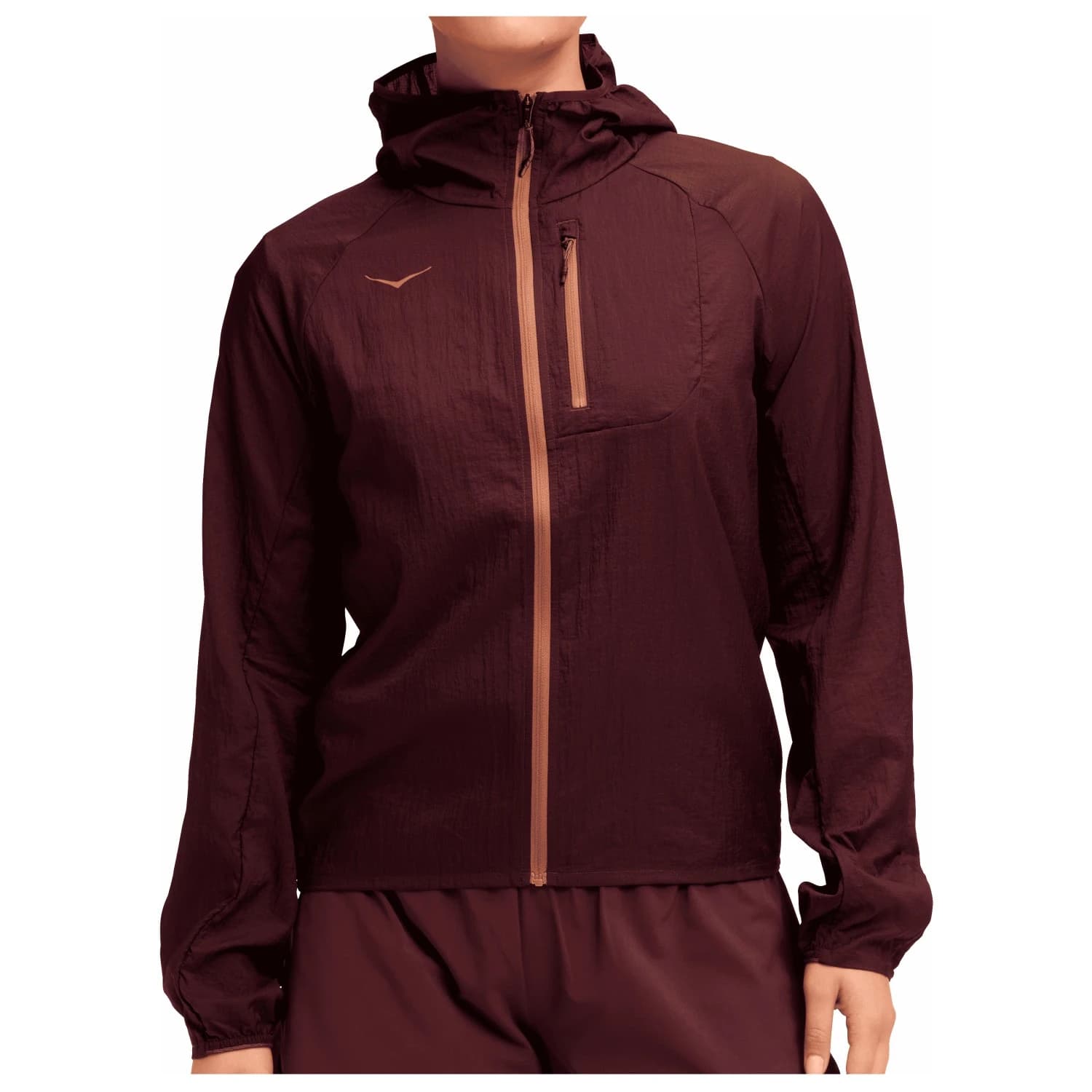 Дамско яке за бягане HOKA Women's Skyflow Jacket Running jacket - Black Cherry