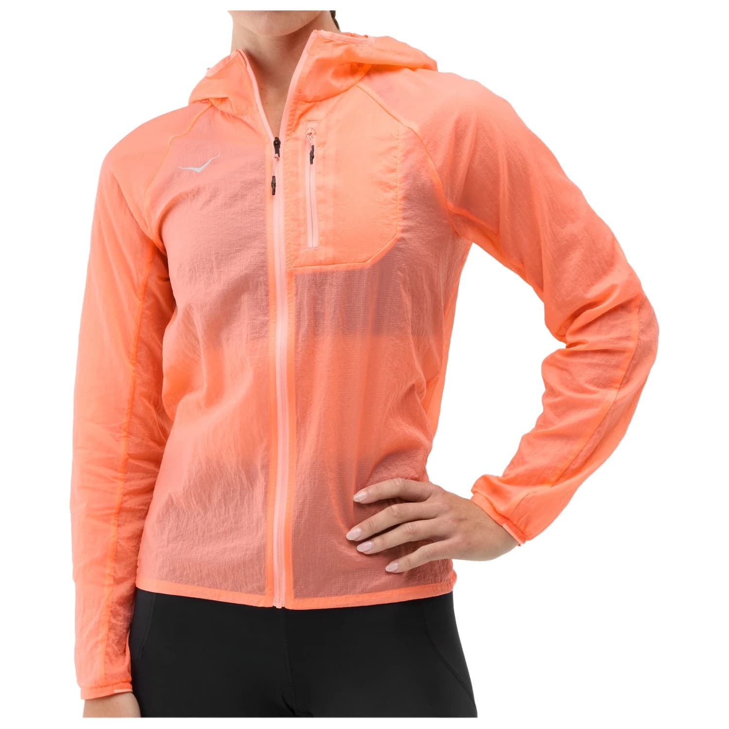 Дамско яке за бягане Hoka Women's Skyflow Jacket Running jacket - Neon Cantaloupe