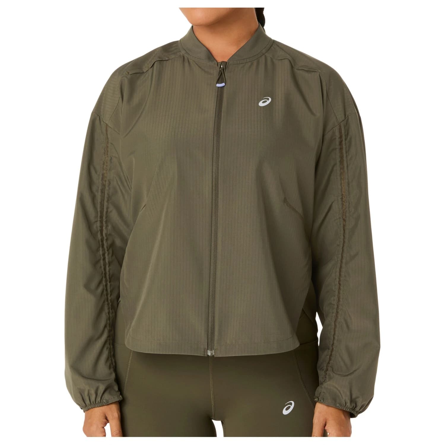 Дамско яке за бягане Asics Women's Nagino Run Adjustable Jacket Running jacket - Dark Olive
