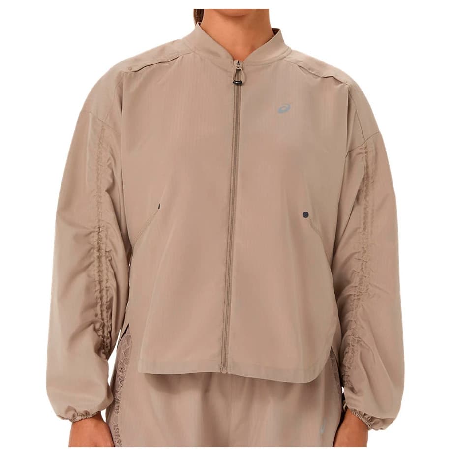 Дамско яке за бягане Asics Women's Nagino Run Adjustable Jacket Running jacket - Greige