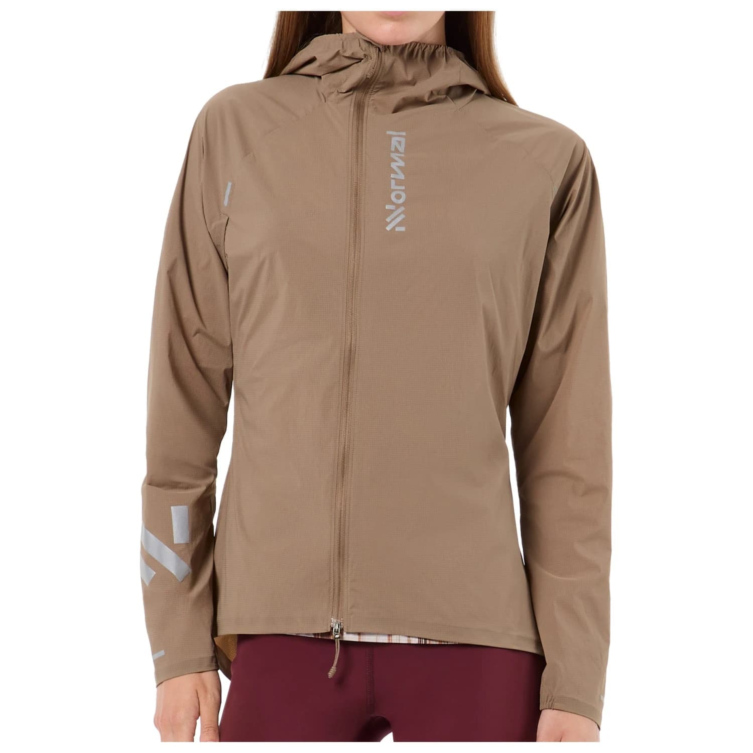 Дамско яке за бягане NNormal Women's Bora Wind Jacket Running jacket - Brown
