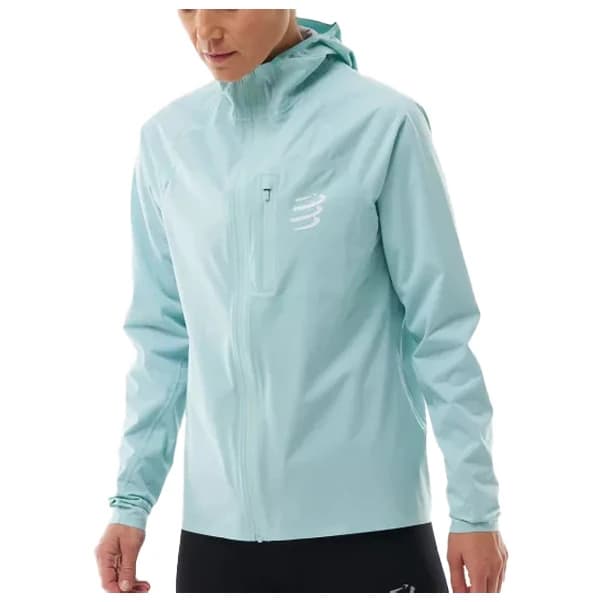 Дамско яке за бягане Compressport Women's Tempest Waterproof Jacket Running jacket - Ether / Reflective White