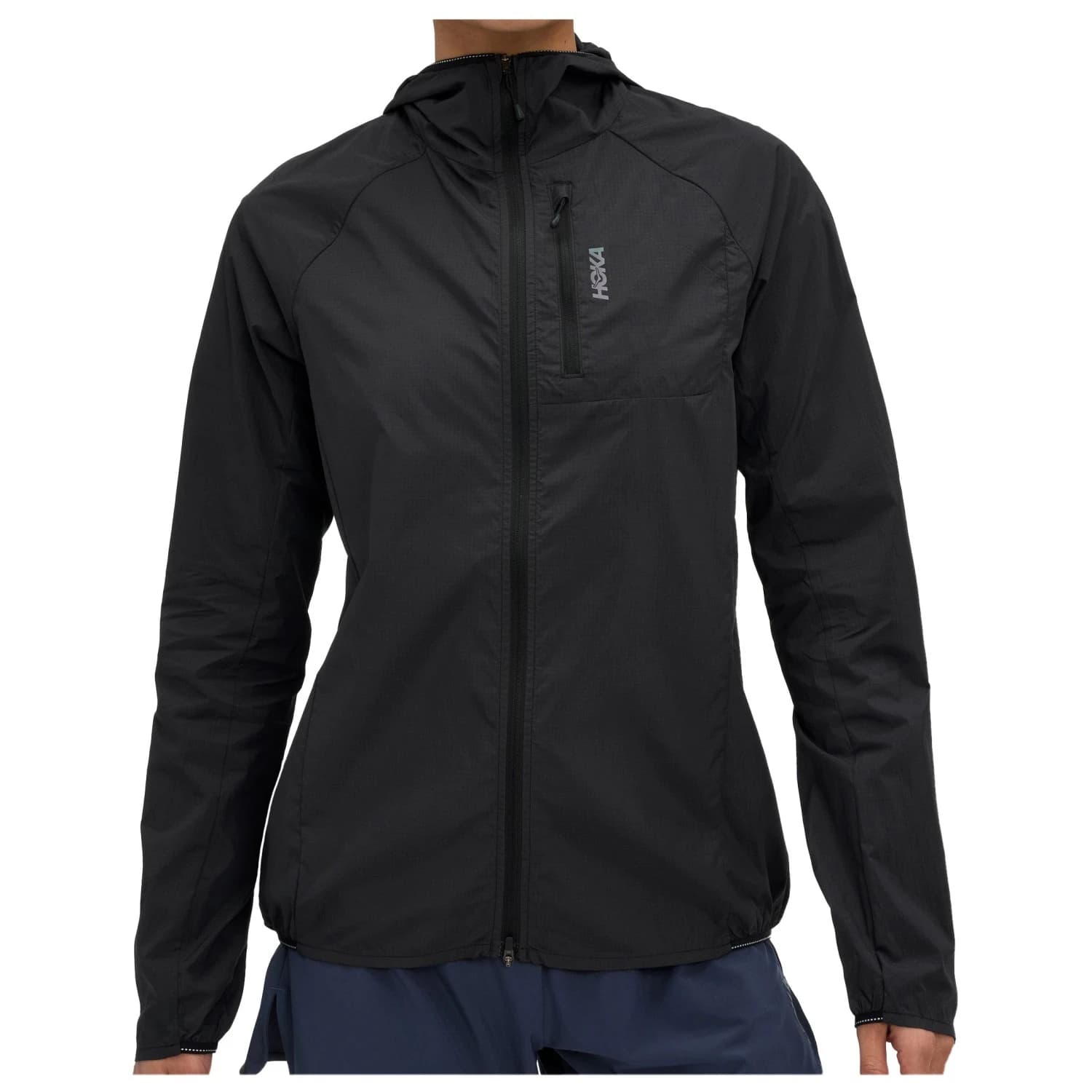 Дамско яке за бягане Hoka Women's Skyflow Wind Jacket Running jacket - Black