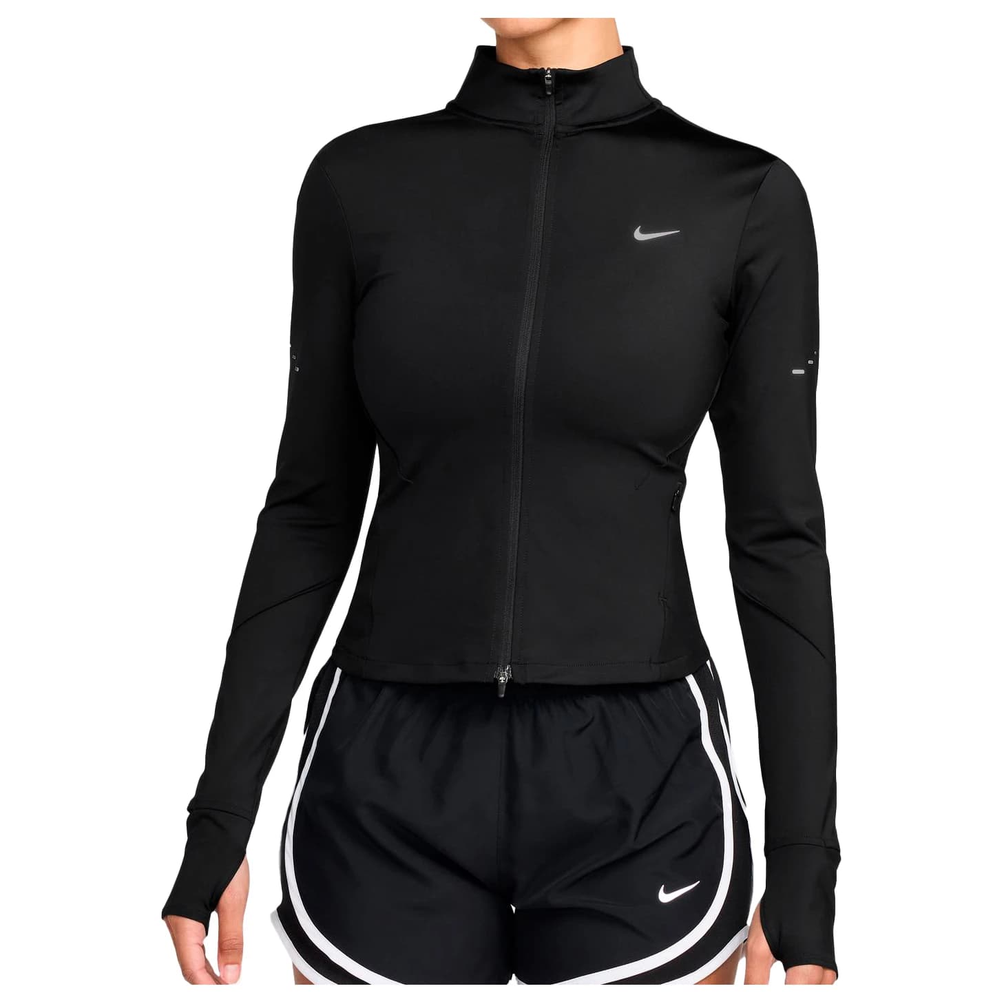 Дамско яке за бягане Nike Women's Swift Dri-Fit Full Zip Jacket Running jacket - Black / Reflective Silver