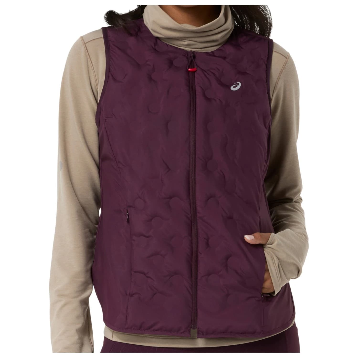 Дамски елек за бягане Asics Women's Nagino Run Padded Gilet Running vest - Dark Aubergine